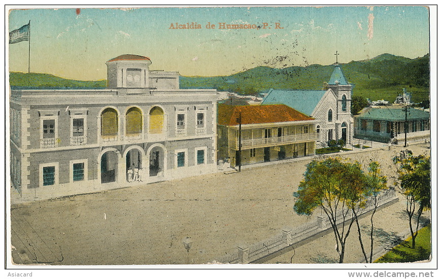 Alcadia De Humacao P.R. Puerto Rico Edit F. Liebig San Juan 1917 Used To St Briac France - Puerto Rico