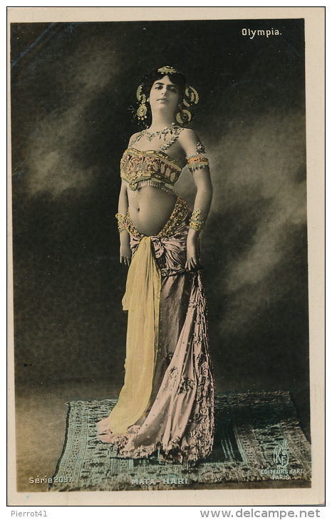 FEMMES - FRAU - LADY - SPECTACLE - ARTISTES - Jolie Carte Fantaisie Femme Espionne Danseuse Orientale MATA HARI (OLYMPIA - Mujeres