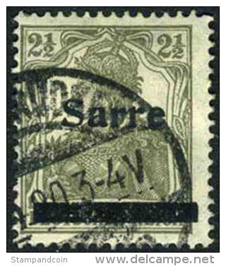 Saar #2 Used 2-1/2pf Overprinted From 1920 - Gebraucht