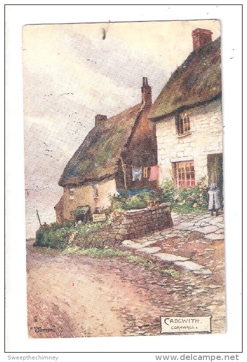 CADGWITH RAPHAEL TUCK & SONS OILETTE JOTTER  No. 1681 ARTIST DRAWN POSTCARD CORNWALL USED 1904 - Sonstige & Ohne Zuordnung