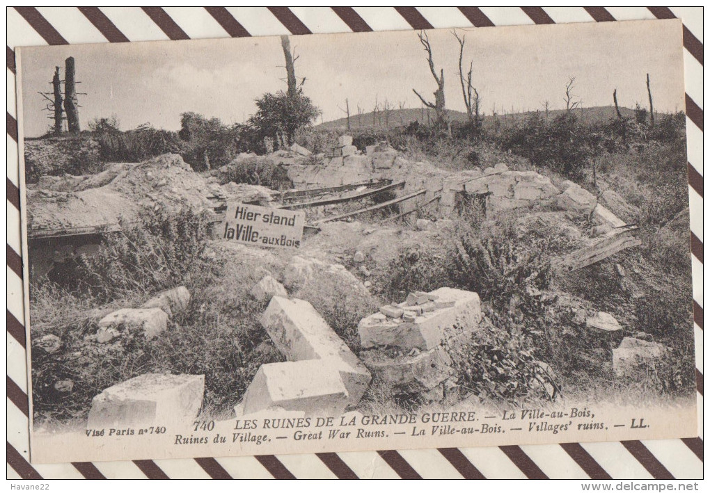 F910 LES RUINES DE LA GRANDE GUERRE LA VILLE AU BOIS RUINES DU VILLAGE - Guerra 1914-18