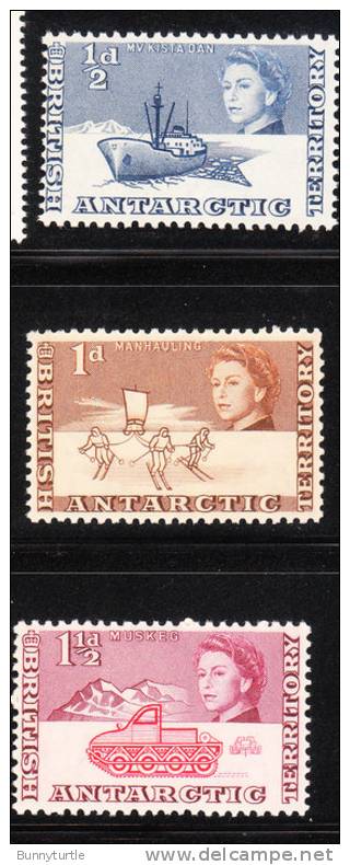 British Antarctic Territority BAT 1963 QE Ship Tractor Skiers Hauling Load MNH - Neufs