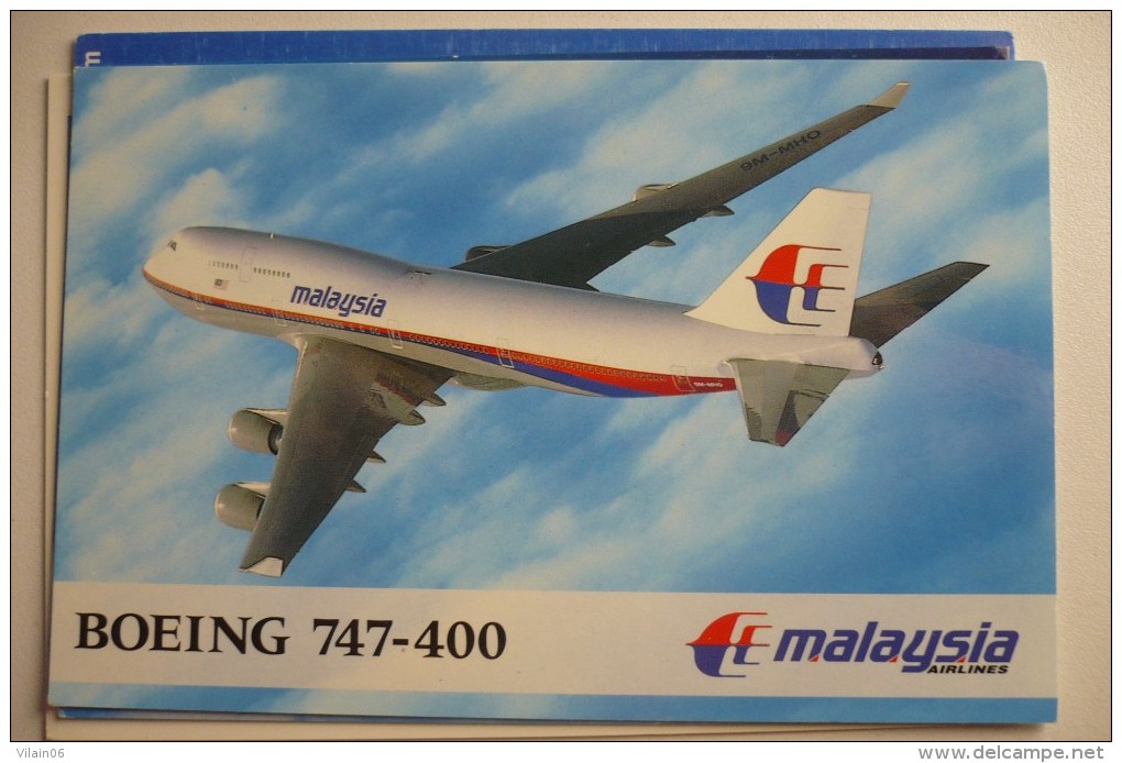 AIRLINE ISSUE / CARTE COMPAGNIE      MALAYSIAN AIRLINES   B 747 400 - 1946-....: Moderne