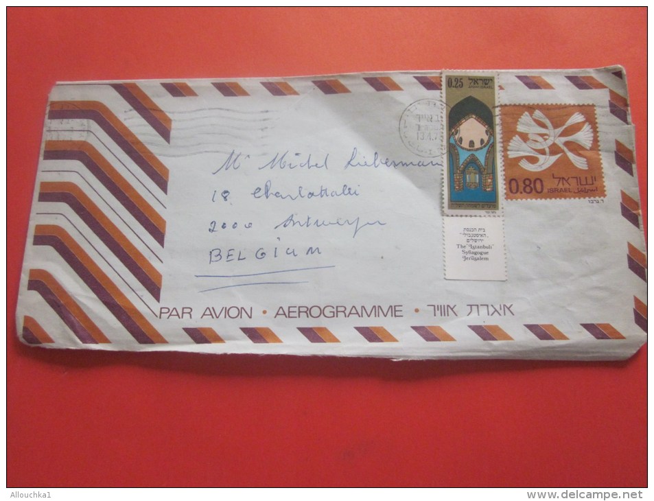 Aérogramme Enveloppe Avec Un Entier Postal+timbre Avec Tab Pour Le  Magicien Prestidigitateur Michel Libermann:judaïca - Poste Aérienne