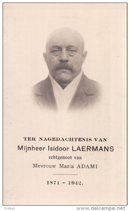 Doodsprentje Met Foto Isidoor Laermans (x Maria Adami ) 1871 - 1942 - Imágenes Religiosas