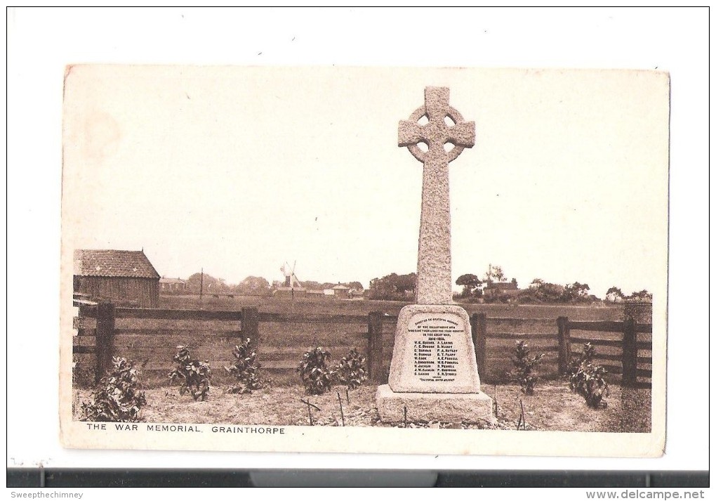 Grainthorpe War Memorial By Th Sowby's Exors Post Office GRAINTHORPE UNUSED NR LOUTH TETNEY - Other & Unclassified
