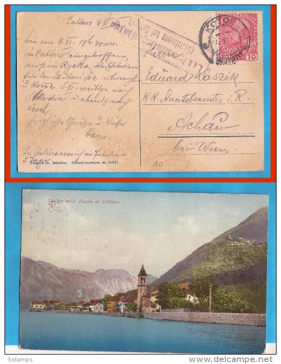 1915  ERSTE WELTKRIEG WW I AUSTRIA LEVANTE BOKA KOTORSKA STOLIV MONTENEGRO ZENSURA CASTELNUOVO BEI CATTARO - WW1