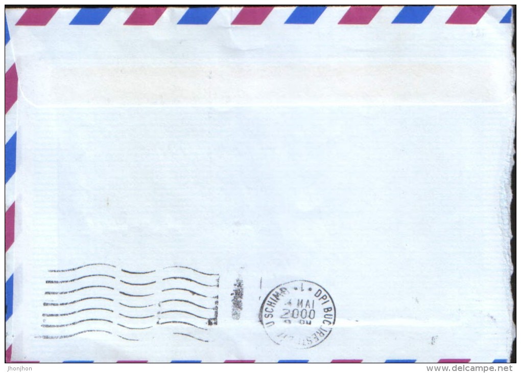 Japan-Airmail Letter,circulated From Fujishima In The Bucharest,  In 2000 - 2/scans - Lettres & Documents