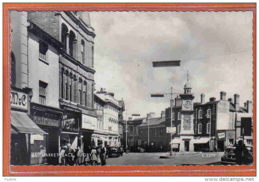 Carte Postale Angleterre  Rugby  Market Place  Trés Beau Plan - Altri & Non Classificati