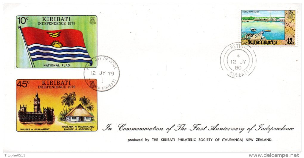 KIRIBATI. N°8 Sur Enveloppe 1er Jour (FDC) De 1979. Port Betio. - Kiribati (1979-...)