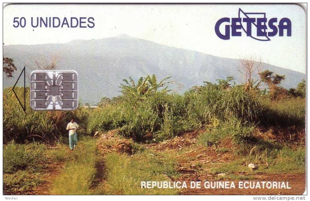 GUINEE EQUATORIALE 50U SC7 N° ROUGES VERSO  PAYSAGE RARE - Aequatorial-Guinea