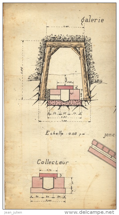 43 - MONTUSCLAT -  HAUTE- LOIRE  - 1912 -  AMENEE EAU  -  OUVRAGE D'ART: Anciens Plans , Descriptifs , Devis ..  9 scan