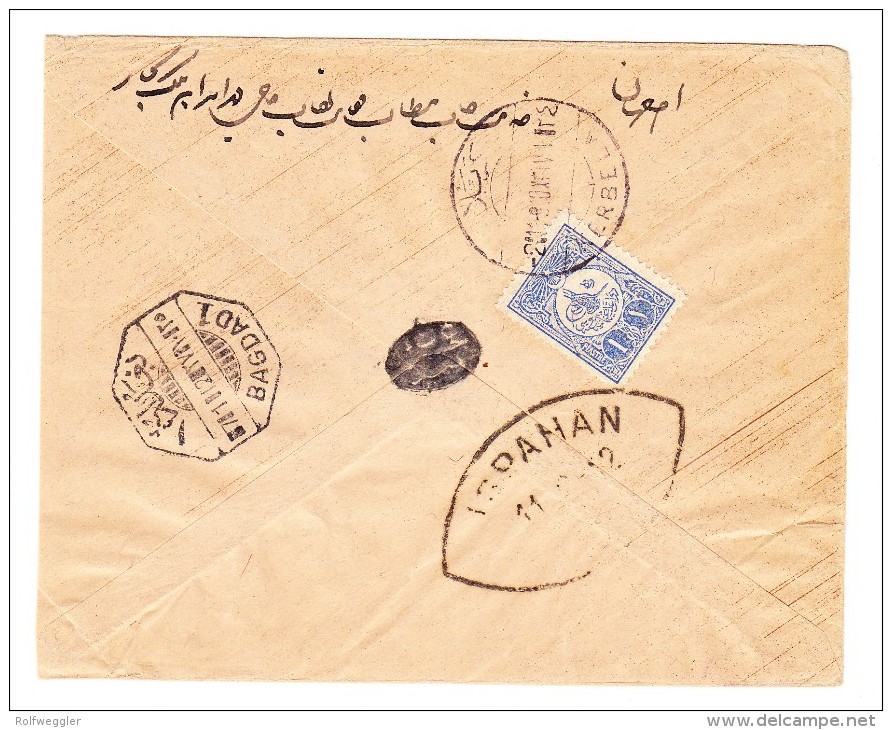 Irak - Brief Von Kerbela E.F. 1 Pia. Mit Transit-O Bagdad 1 Und AK-Stempel Ispahan - Iraq