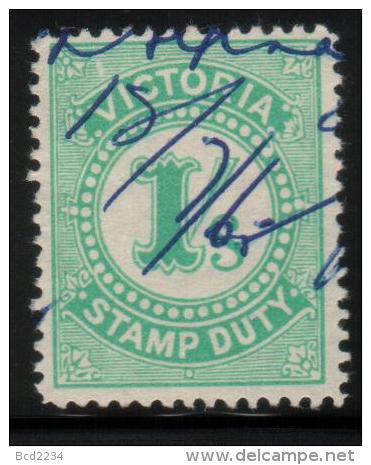 AUSTRALIA VICTORIA STAMP DUTY REVENUE 1904 NUMERAL DESIGN 1/- BLUE BF#83 - Fiscale Zegels