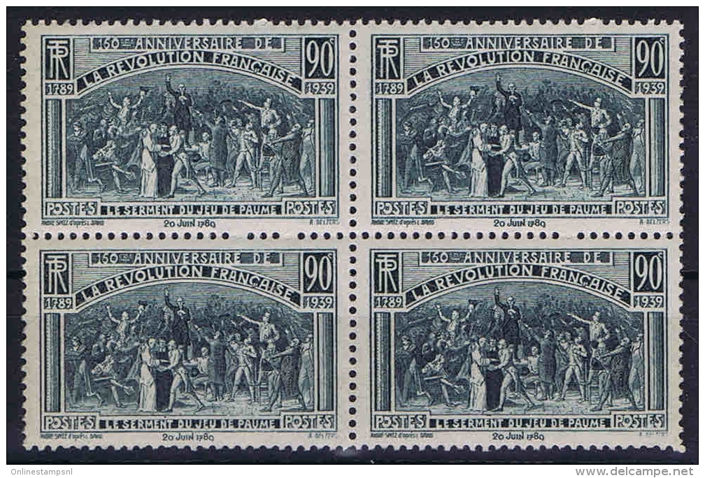 France: 1939 Yv 444  4-block MNH/** - Unused Stamps