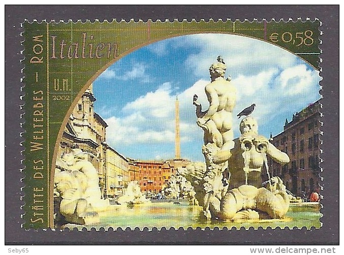 Nations Unies ONU (Vienne) 2002 - Fountain Moro, Piazza Navona, Rome - United Nations, World Heritage MNH - Neufs