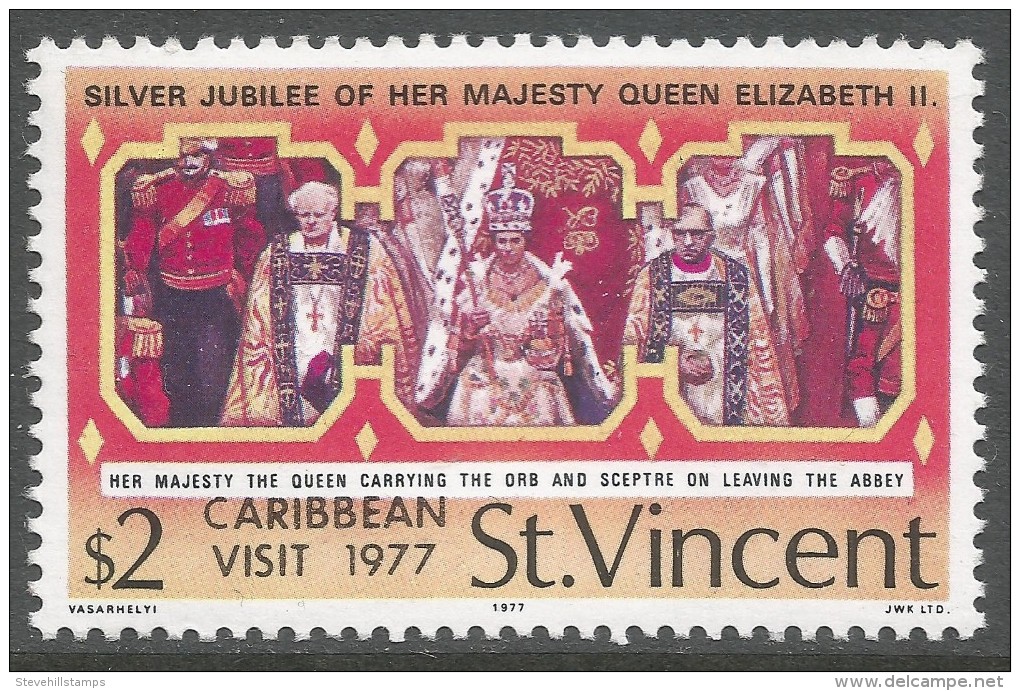 St Vincent. 1977 Royal Visit. $2 MNH - St.Vincent (...-1979)