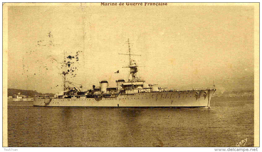 MARINE DE GUERRE - LE DUGUAY TROUIN  - CPA DE 1933. - Warships