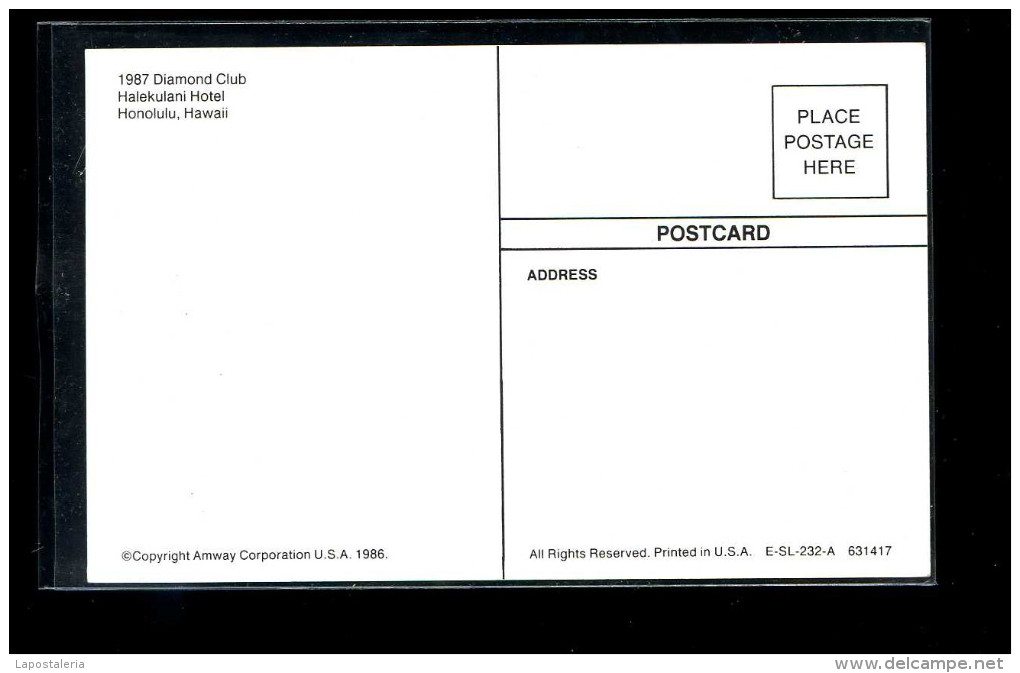 Honolulu. Hawaii. *1987 Diamond Club. Halekulani Hotel* Ed. Amway Corp. Nueva. - Honolulu