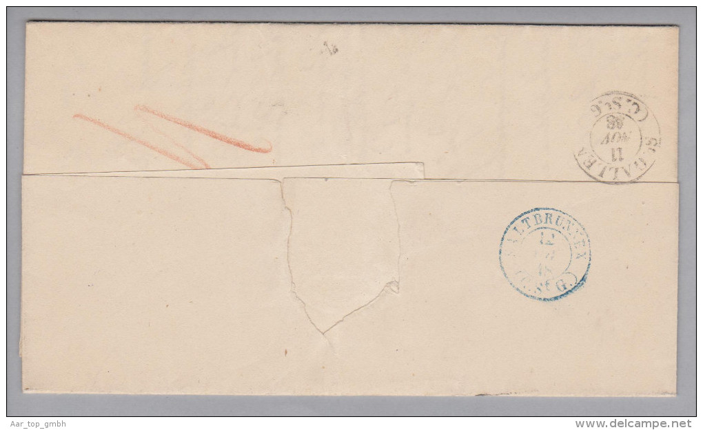 Heimat BE Wittenbach 1848-11-11 Langstempel Auf Amtlich-Brief Nach Kaltbrunn - 1843-1852 Timbres Cantonaux Et  Fédéraux