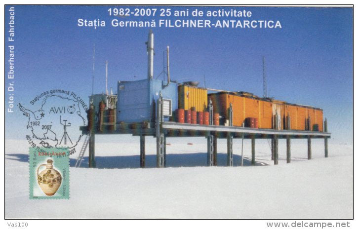 FILCHNER ANTARCTIC BASE, SPECIAL COVER, 2007, ROMANIA - Research Stations