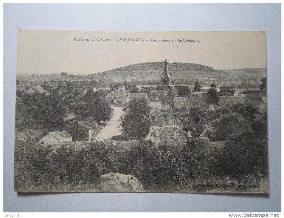 CHALINDREY Vue Générale Le Cognelot - Chalindrey