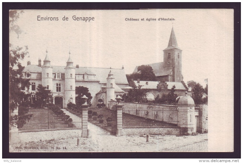 CPA Belgique - Brabant Wallon - Environs De Genappe - Château Et église D' HOUTAIN - Carte Postale  // - Genappe