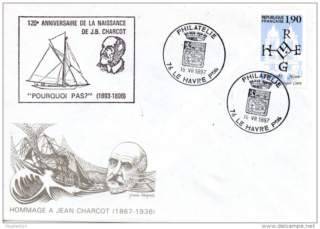 FRANCE. Enveloppe Commémorative De 1987. Charcot. - Sonstige & Ohne Zuordnung