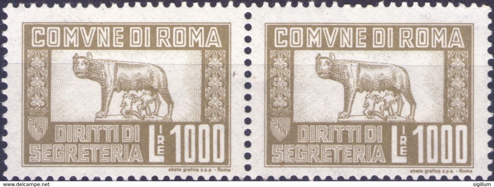 ITALIA - COMUNE DI ROMA - DIRITTI DI SEGRETERIA - COPPIA NUOVA - Revenue Stamps