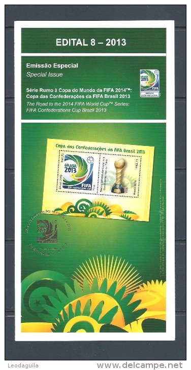 BRAZIL 2013  -   CONFEDERATIONS CUP FIFA 2013  - Official Brochure - Portuguese And English - Brieven En Documenten