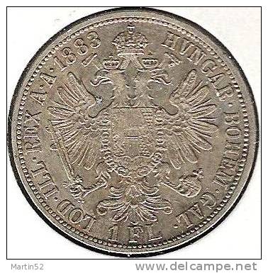 Kaiser Franz-Josef 1 Florin 1888: 12.34g - 900er-Silber  Fast Vz - Oesterreich