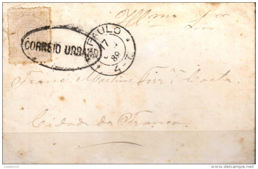 G)1884 BRAZIL, 100r LILAC, CORREO URBANO SEAL, CIRCULAR SAO PAOLO CANC., CIRCULATED COVER TO FRANCE IN 1889, XF - Lettres & Documents