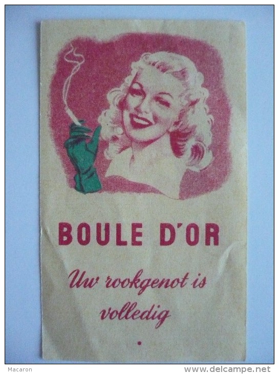 Vignette Publicitaire Pour Les CIGARETTES Belges BOULE D'OR. Années 30. 4 X 6 Cm - Documents