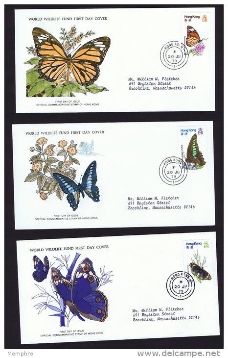 1979  Butterflies Series   WWF FDCs With Inserts - FDC