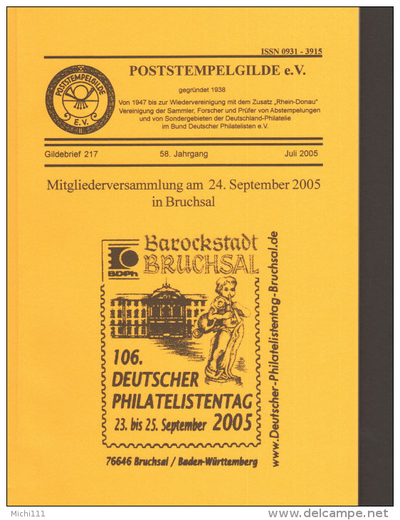 Poststempelgilde Gildebrief Band 217  Inhaltsverzeichnis Siehe Bild 2 - Stempel