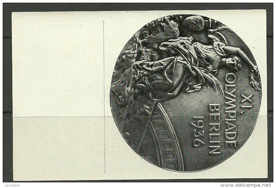 GERMANY 1936 Olympic Games Berlin Olympiamedaille Vorderseite Olympic Medal Sammelbild Nr. 199 - Sport