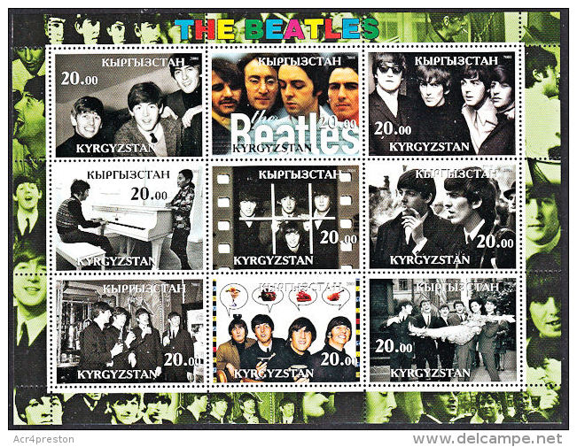 D0025 KYRGYZSTAN 2001, The Beatles M-sheet,  MNH (Pop Music) - Kyrgyzstan