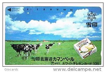 GIAPPONE  (JAPAN) - NTT (TAMURA)  -  CODE 110-011  CAMEMBERT: COWS   - USED - RIF. 8487 - Vaches