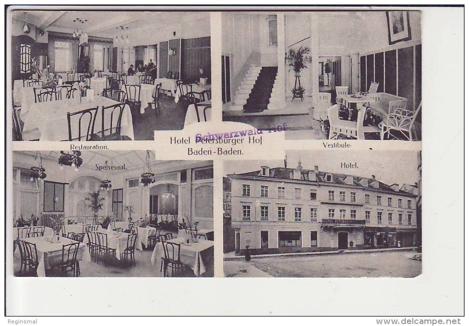 Baden/Baden, Hotel Petersburger- Schwarzwald Hof, Ca. 1925 - Baden-Baden