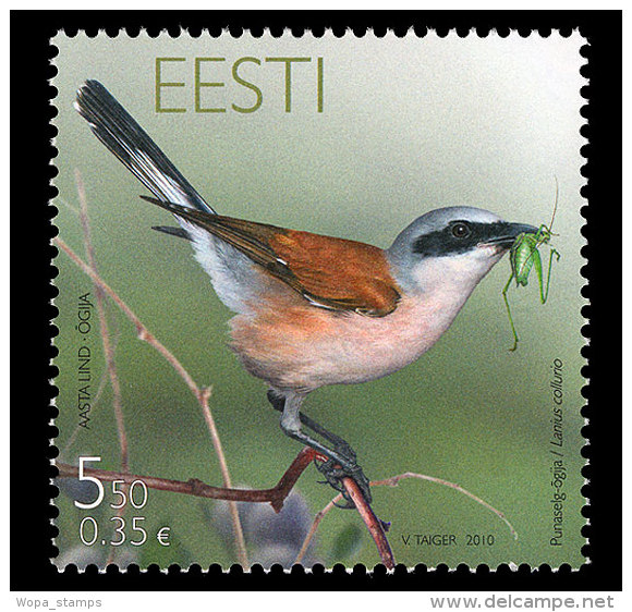 Estonia 2010 Set - Bird Of The Year: Shrike - Estonie