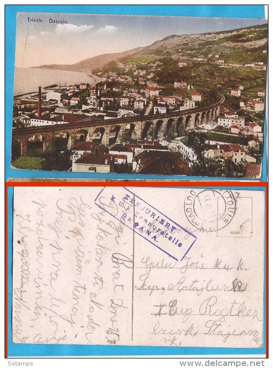 1915  ERSTE WELTKRIEG WW I AUSTRIA  SLOVENIJA SLOWENIEN  ZENSUR SEZANA  DUTOVLJE TRIESTE ITALIA  POSTALCARD - WW1