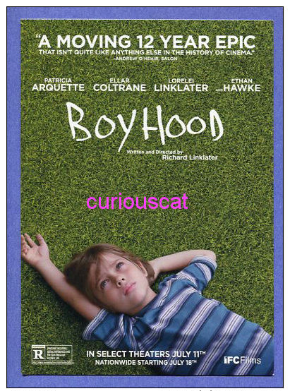 POSTCARD FILM CINEMA POSTER ADVERTISEMENT POSTCARD For The Film Movie  BOYHOOD With PATRICIA ARQUETTE ELLAR COLTRANE - Manifesti Su Carta