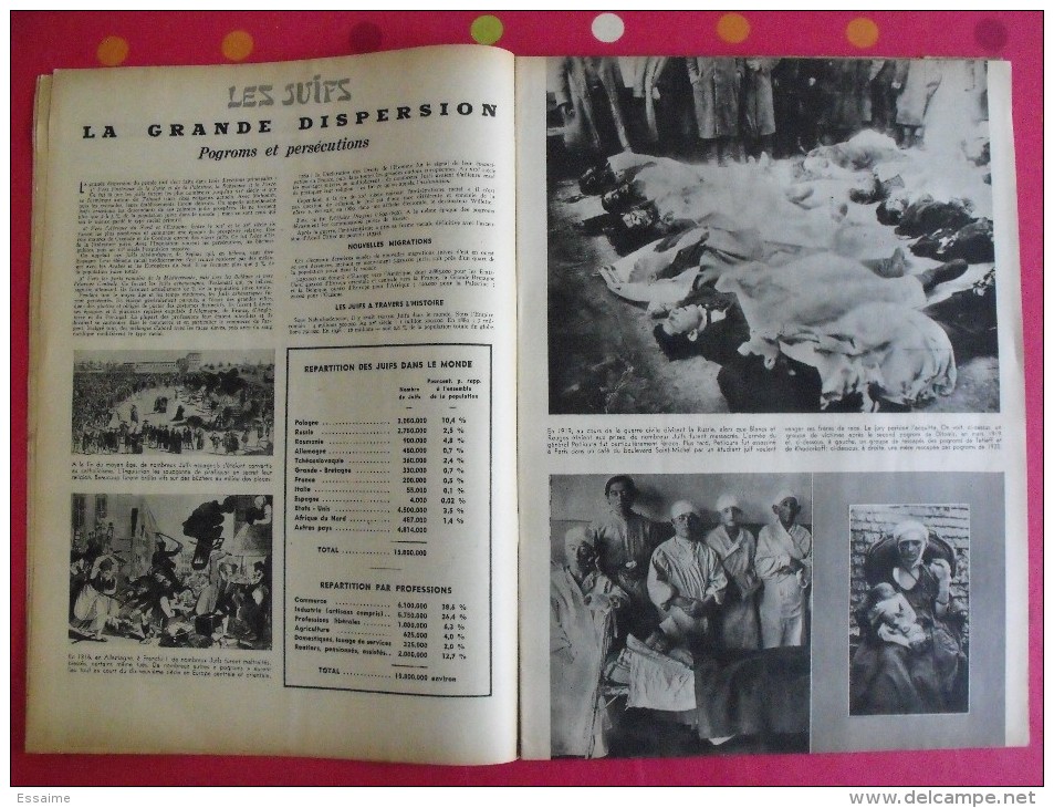 4 revues Match 1938. juste avant la seconde guerre mondiale. paquebot facteur cheval salon auto ford juifs pogrom ciano