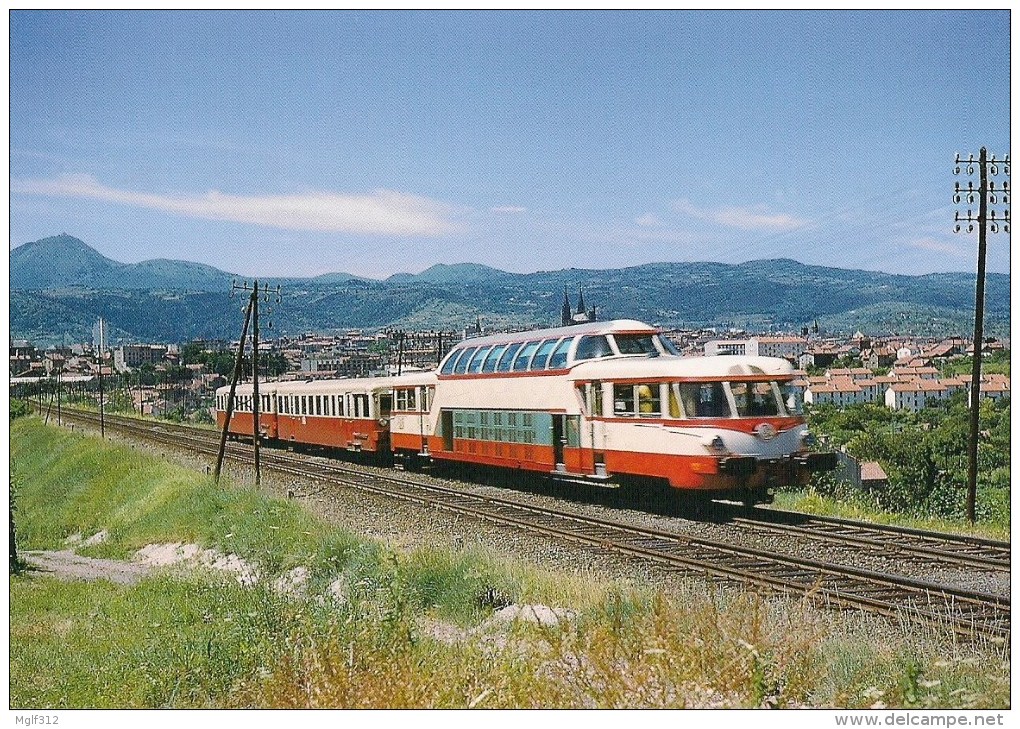 FRANCE : CLERMONT-FERRAND (63) AUTORAIL "Le Cévenol" X 4200 Panoramique + 2 XR En 1959 Détails  2ème Scan - Trains