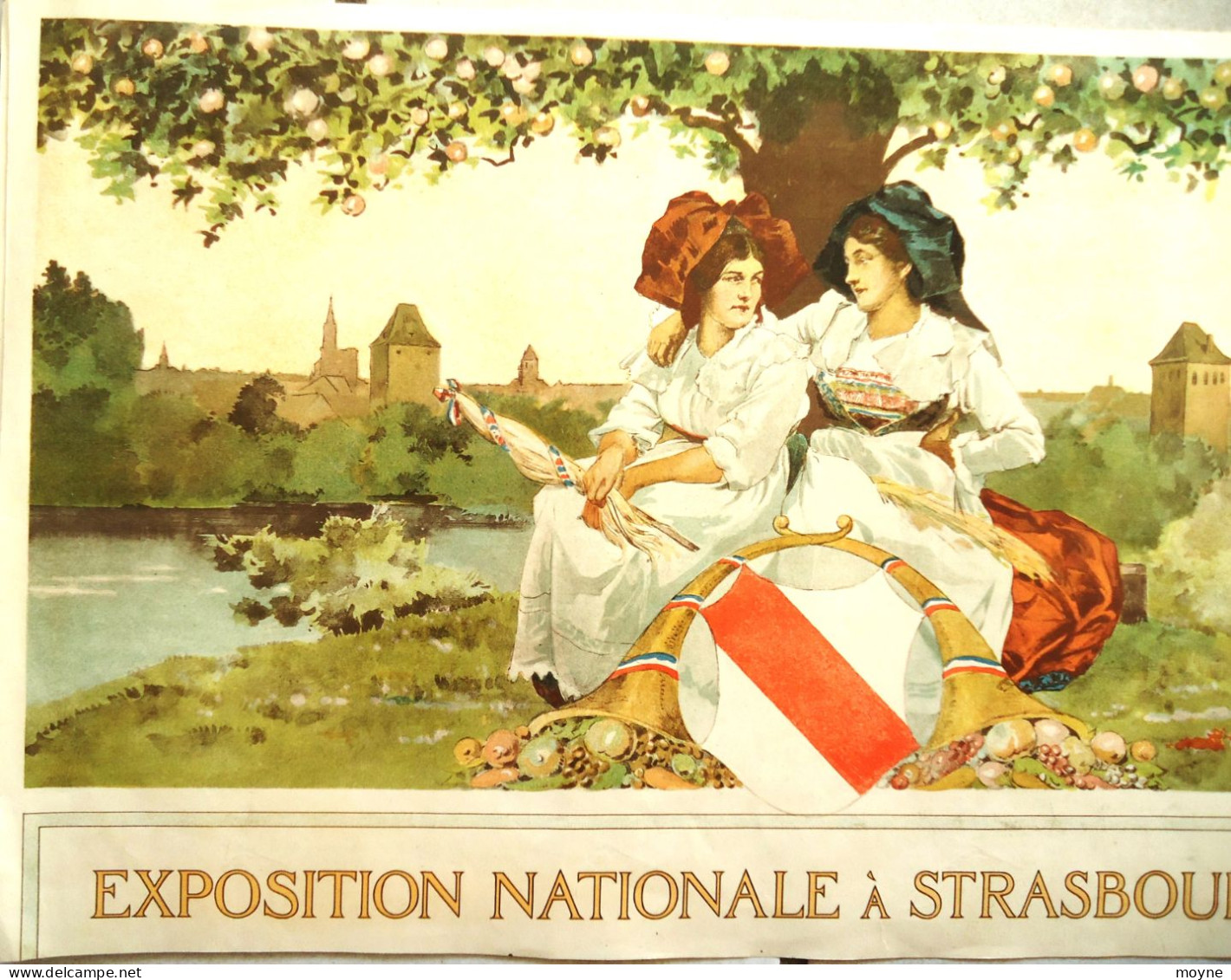 Alsatica - AFFICHE de SPINDLER  , POUR L'EXPOSITION DE STRASBOURG EN 1919 -  LEGEREMENT REHAUSSEE