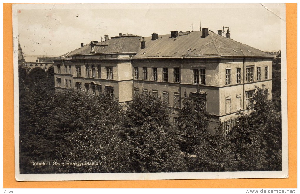 Dobeln I S Realgymnasium 1920 Postcard - Döbeln