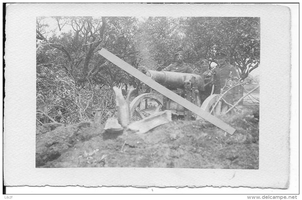 Pièce D´artillerie Allemande Obusier De 155mm Tube éclaté 1carte Photo 1914-1918 14-18 Ww1 WwI Wk - War, Military