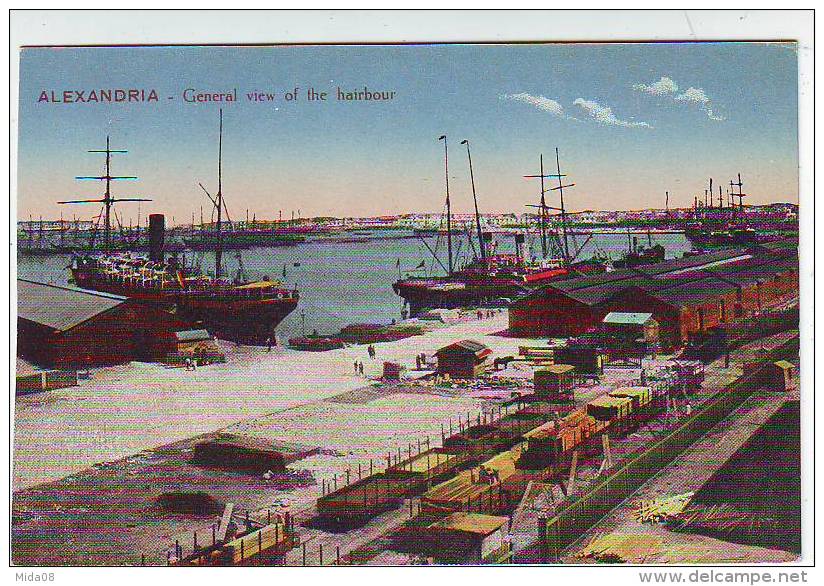 ALEXANDRIE . ALEXANDRIA . GENERAL VIEW OF THR HAIRBOUR. BATEAUX . TRAIN. ANIMATION. SERIE 650 - Alexandria