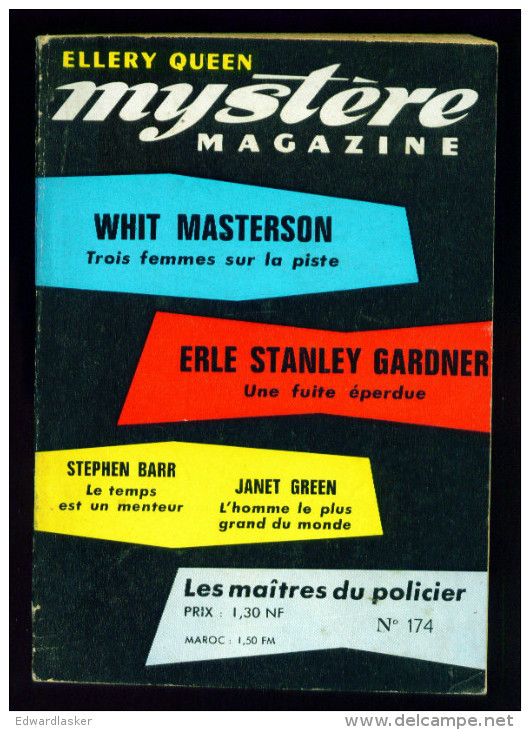 MYSTERE MAGAZINE N°174 : Nouvelles De Whit Masterson, Erle Stanley Gardner, Etc - Juillet 1962 - Opta - Ellery Queen Magazine