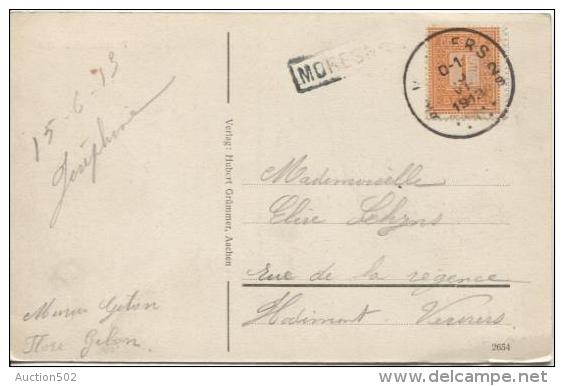 TP 108 S/CP Pensionnat Maria Hilf Moresnet C.Verviers En 1913+Griffe Encadrée Moresnet PR880 - Linear Postmarks